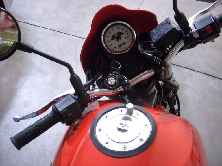 There was just barely enough clearance to lock the handlebars. There was just barely enough clearance to lock the handlebars.