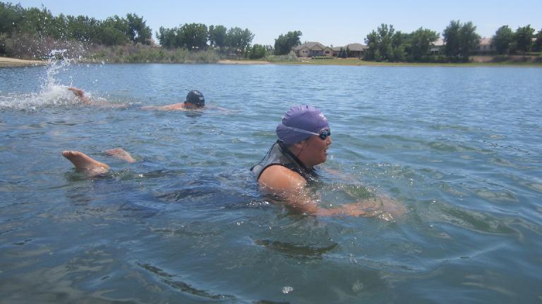 Swimming with Kiri. Swimming with Kiri.