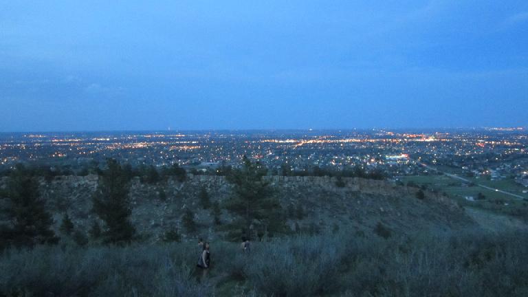 The lights of Fort Collins at dusk. The lights of Fort Collins at dusk.