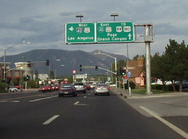 Many freeways run right through the center of Flagstaff, making this feel very much like a "drive-thru town". Many freeways run right through the center of Flagstaff, making this feel very much like a "drive-thru town".