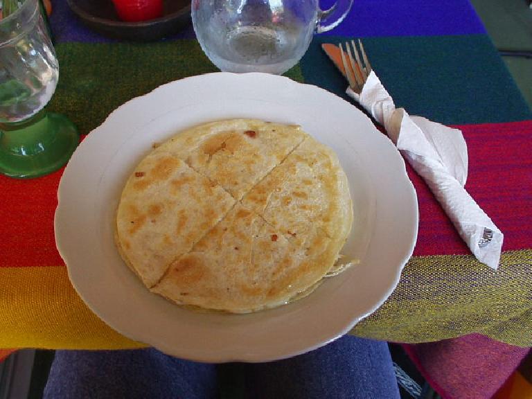 My dish (which looked like a quesadilla but was called something else) was not quite as good as Tori's tacos. (March 9, 2007) My dish (which looked like a quesadilla but was called something else) was not quite as good as Tori's tacos. (March 9, 2007)