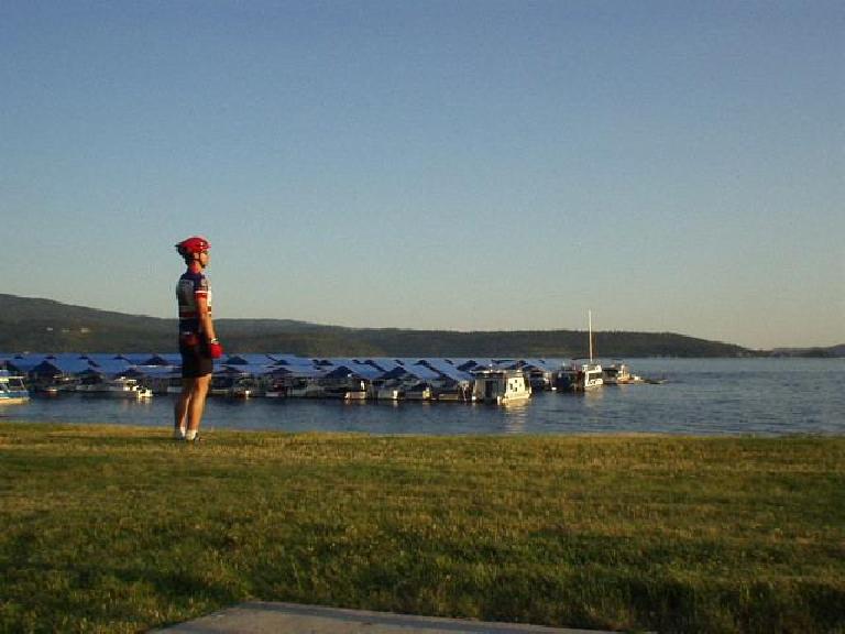 Felix Wong admiring Lake Coeur d'alene along the bike course, reflecting on how wonderful it would be to live out here. Felix Wong admiring Lake Coeur d'alene along the bike course, reflecting on how wonderful it would be to live out here.