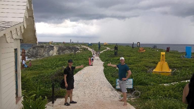 Felix Wong and Julian Ganton in front of the Mayan Ruins in Isla Mujeres. Felix Wong, Julian Ganton, Mayan Ruins, Isla Mujeres