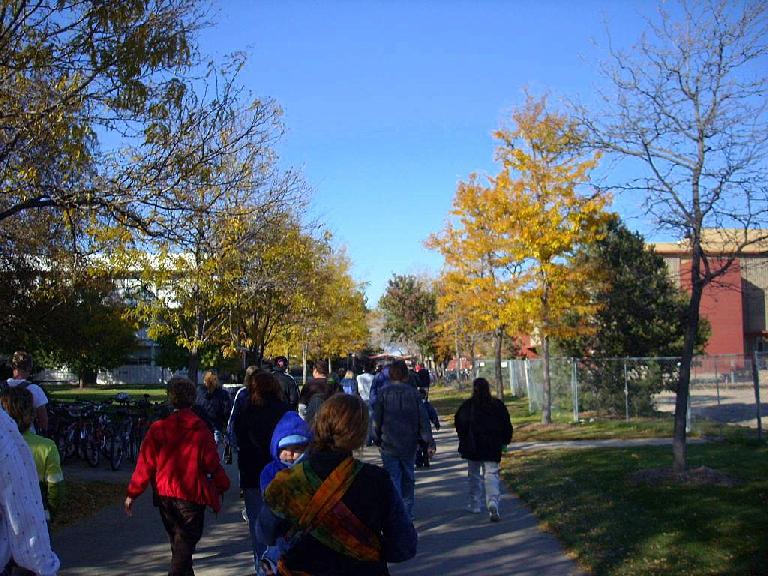 Still walking through campus. Still walking through campus.