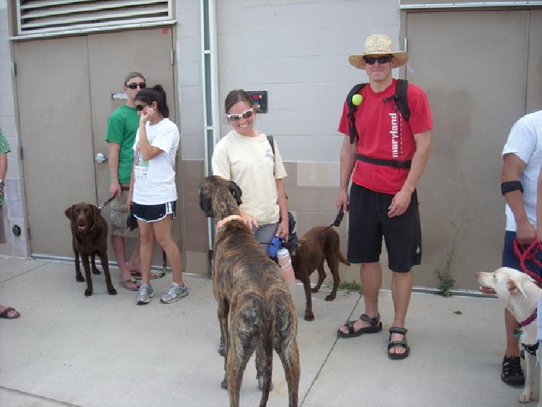 Katie and Chris with Griffen, their Great Dane. Katie and Chris with Griffen, their Great Dane.