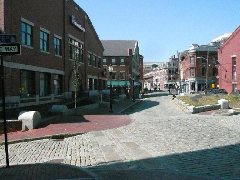 Downtown Portland was very walkable with cobblestone streets. Downtown Portland was very walkable with cobblestone streets.
