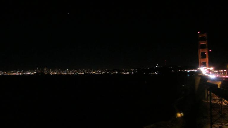 The lights of San Francisco and the Golden Gate Bridge from Sausalito. The lights of San Francisco and the Golden Gate Bridge from Sausalito.