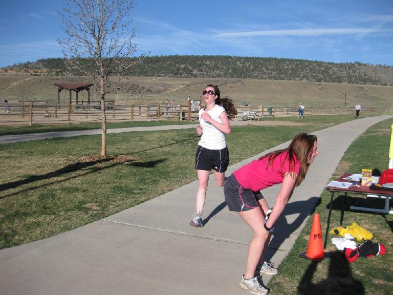 Kelly couldn't believe she came in first! Photo: Katie. Kelly couldn't believe she came in first! Photo: Katie.
