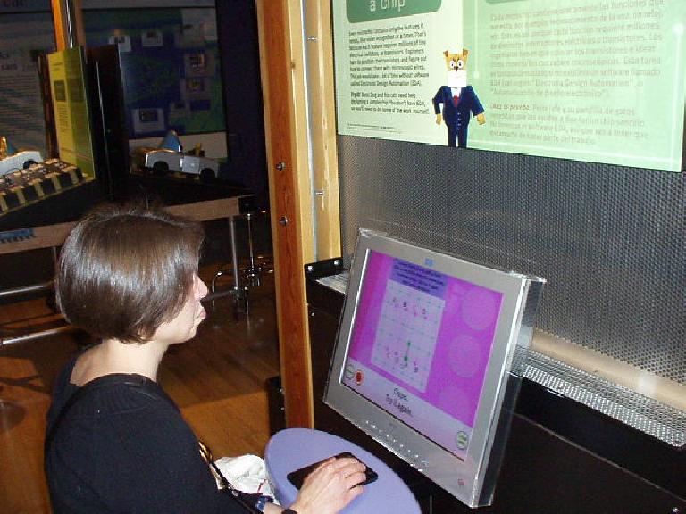 What's this, Kat looking sad again during the "build-a-microchip" exhibit? Really, Kat is normally a very happy person! What's this, Kat looking sad again during the "build-a-microchip" exhibit? Really, Kat is normally a very happy person!