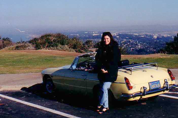 Adrienne with Goldie in sunny San Diego.