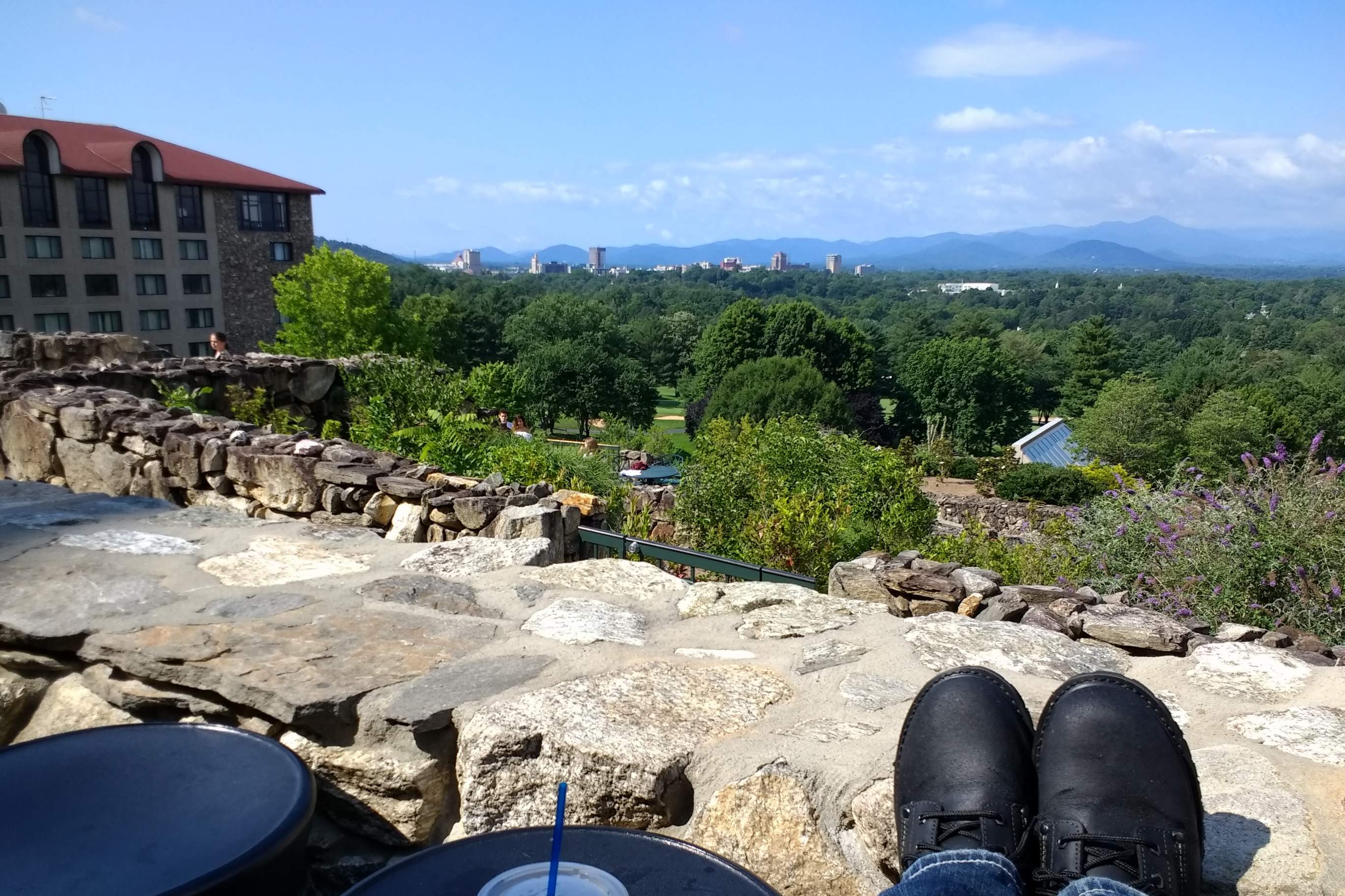 The view of Asheville from the Grove Park Inn.