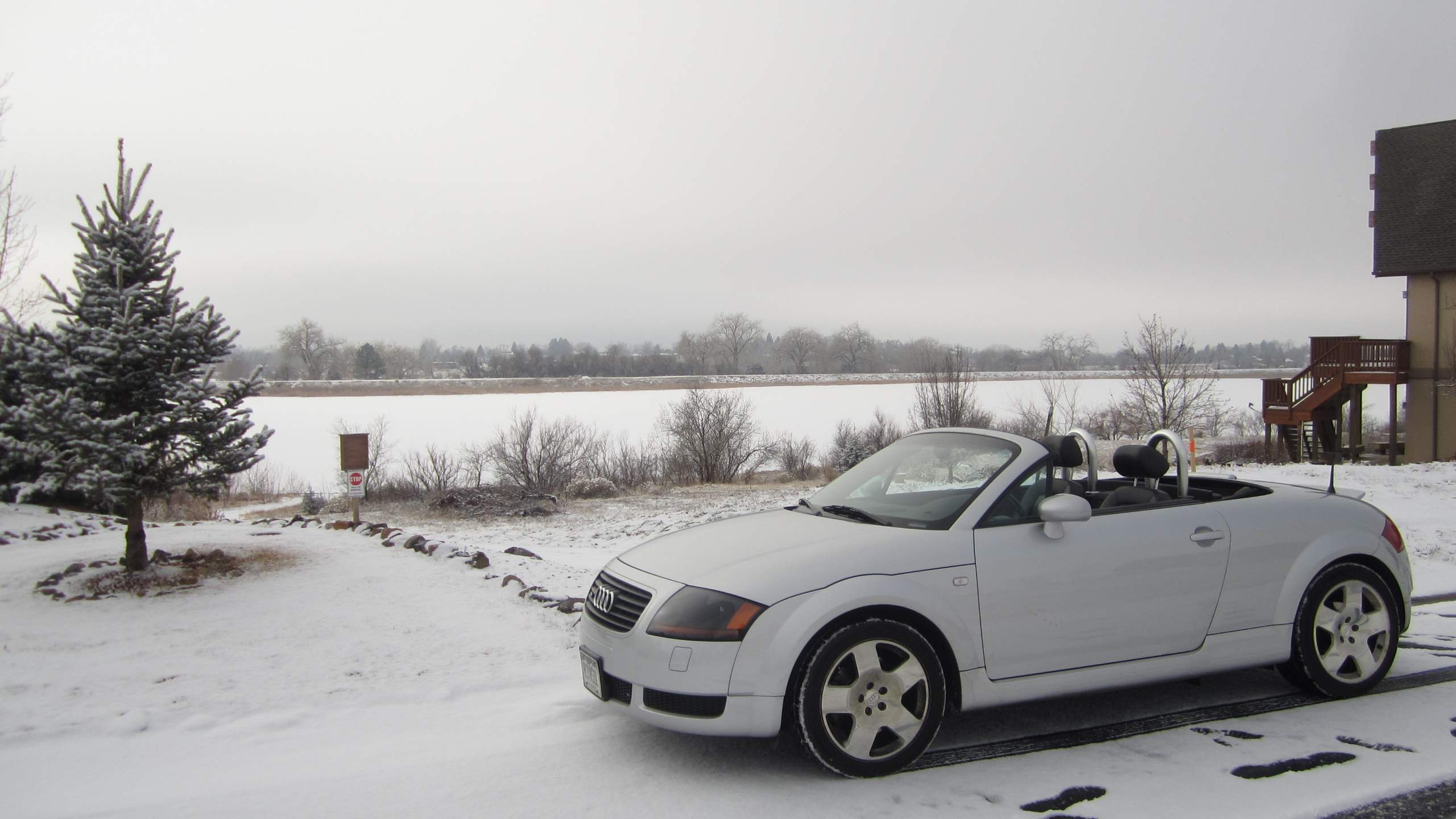 Driving an Audi TT in winter is much warmer than a motorcycle, especially with heated seats.