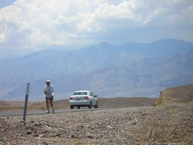 Alene in her first Badwater Ultra (2008).  She is racing it again in July 2011.