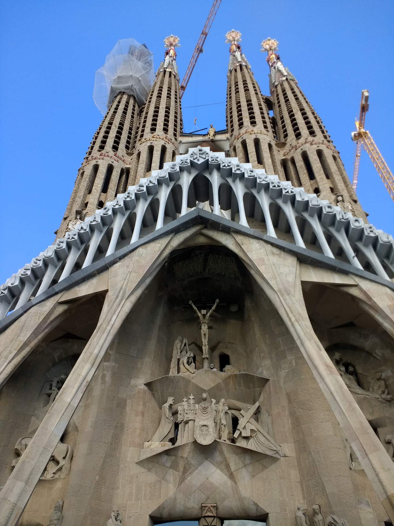 Detail of the sculptures on the southern side of La Sagrada Familia.