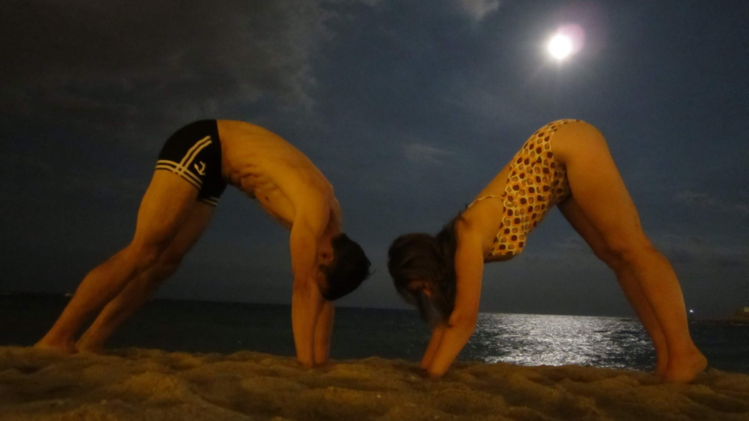 Yoga on the beach with Katia under a full moon.