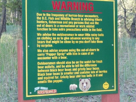 Bear warning.