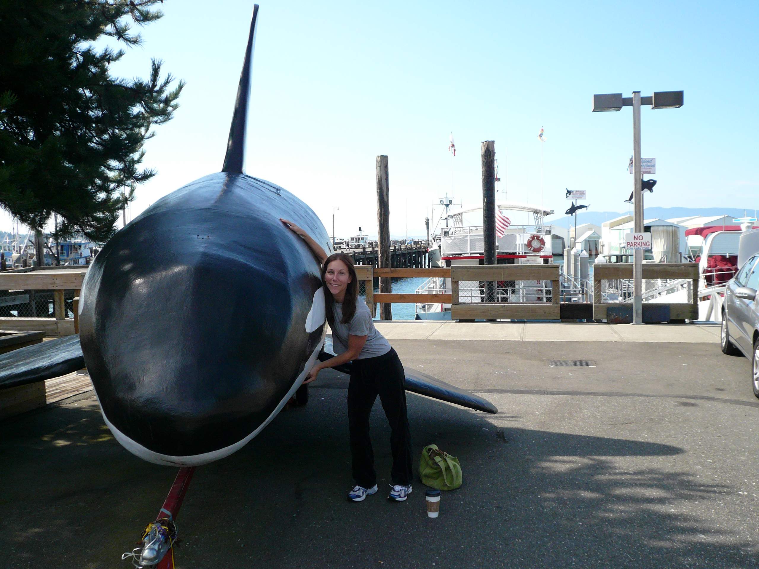 A whale poses with Lisa.