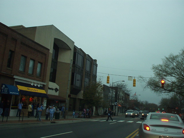 A view of downtown Chapel Hill, which is mainly a few blocks along Franklin Street near UNC.