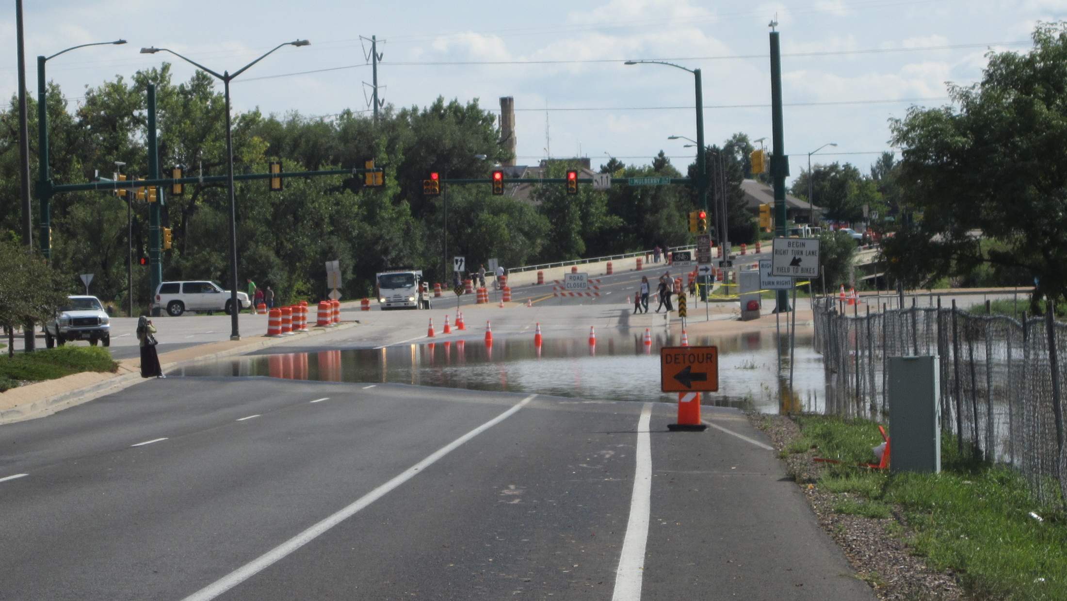 This is how the Lemay & E. Mulberry intersection in Fort Collins looked like after four days of crazy rain.