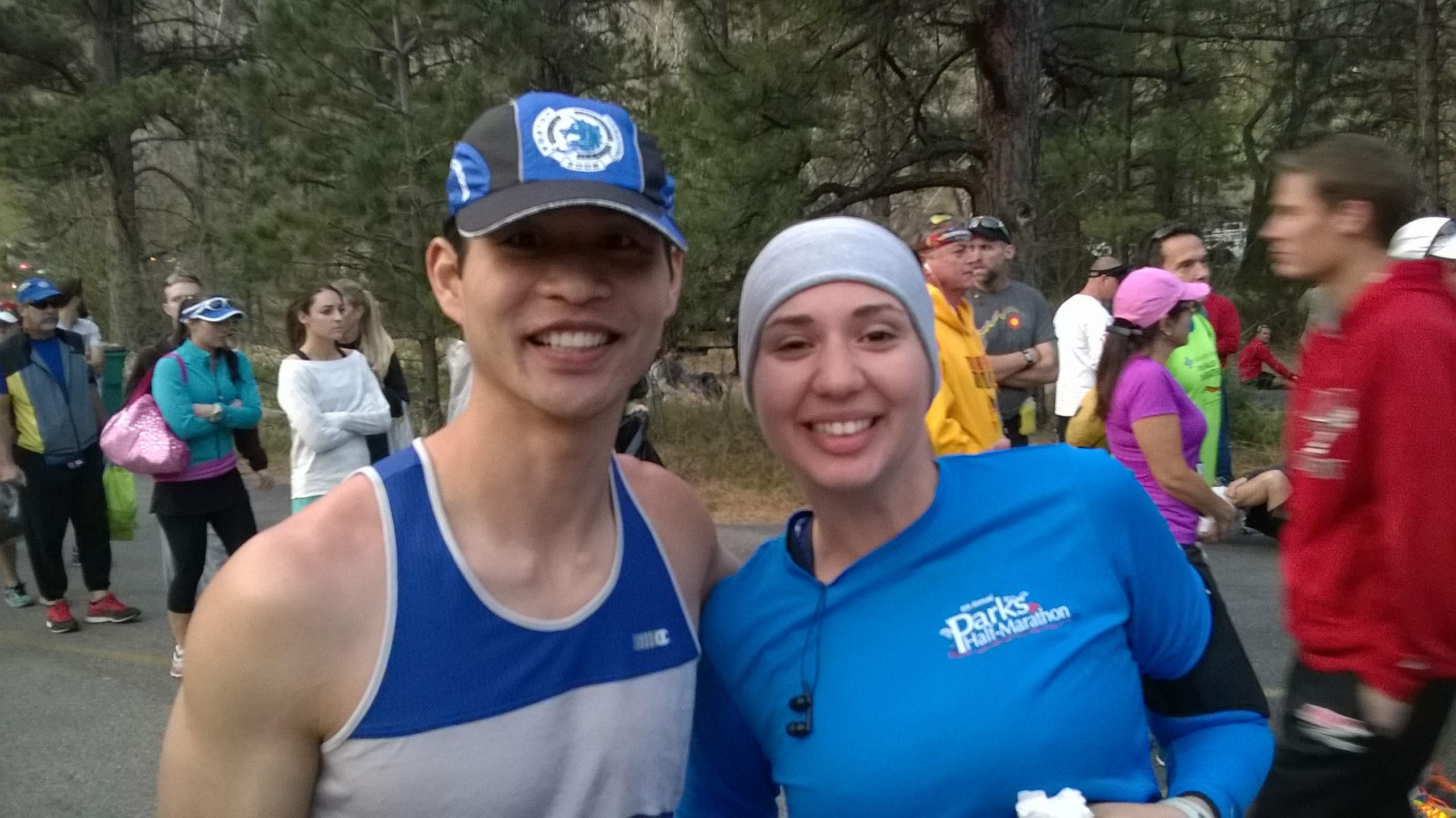 Diana and I before the start of the Colorado Marathon.
