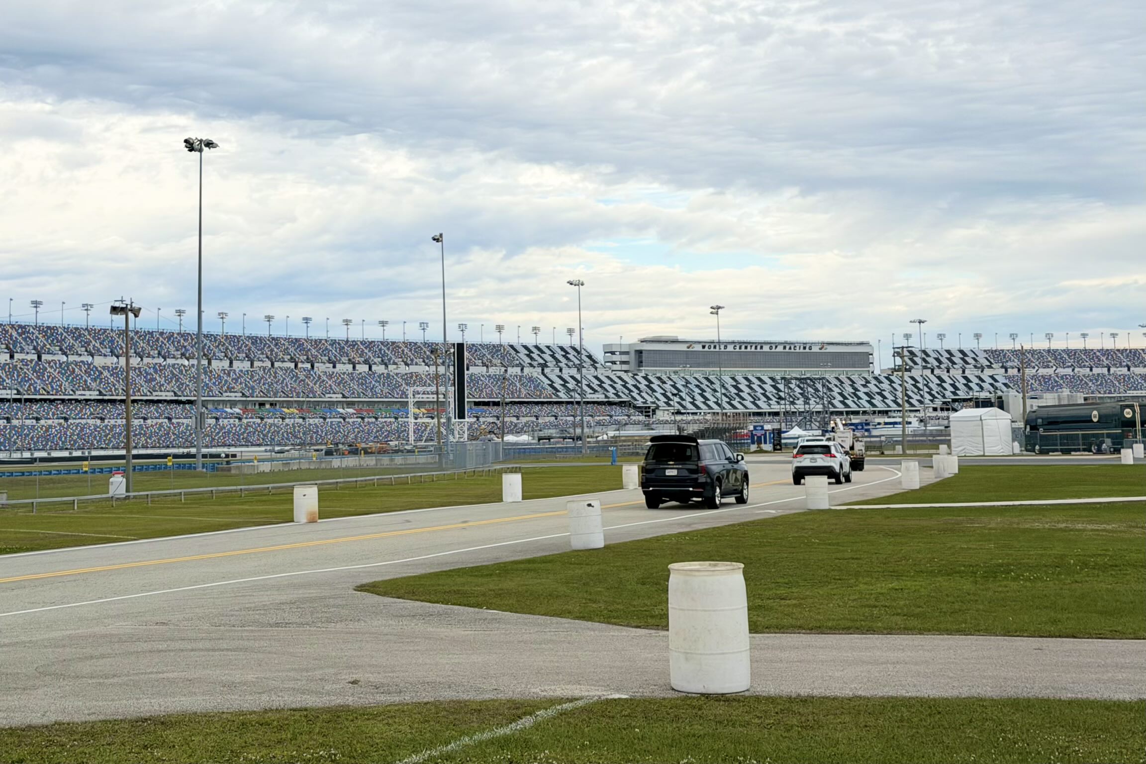 There's a shorter race track within the banked Daytona circuit.