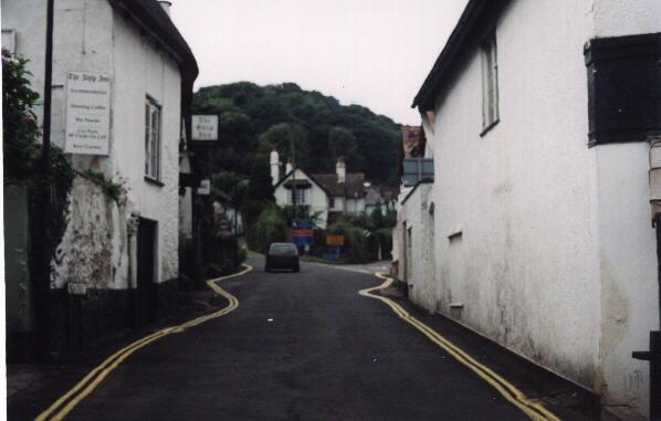 Characteristically narrow village road.