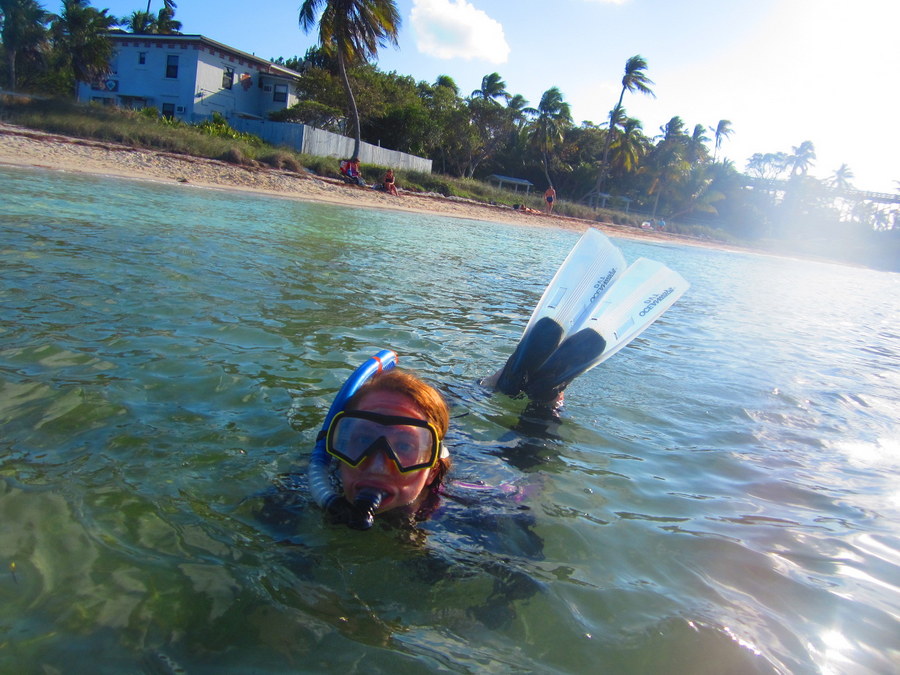 Kelly snorkeling in Bahia Honda.