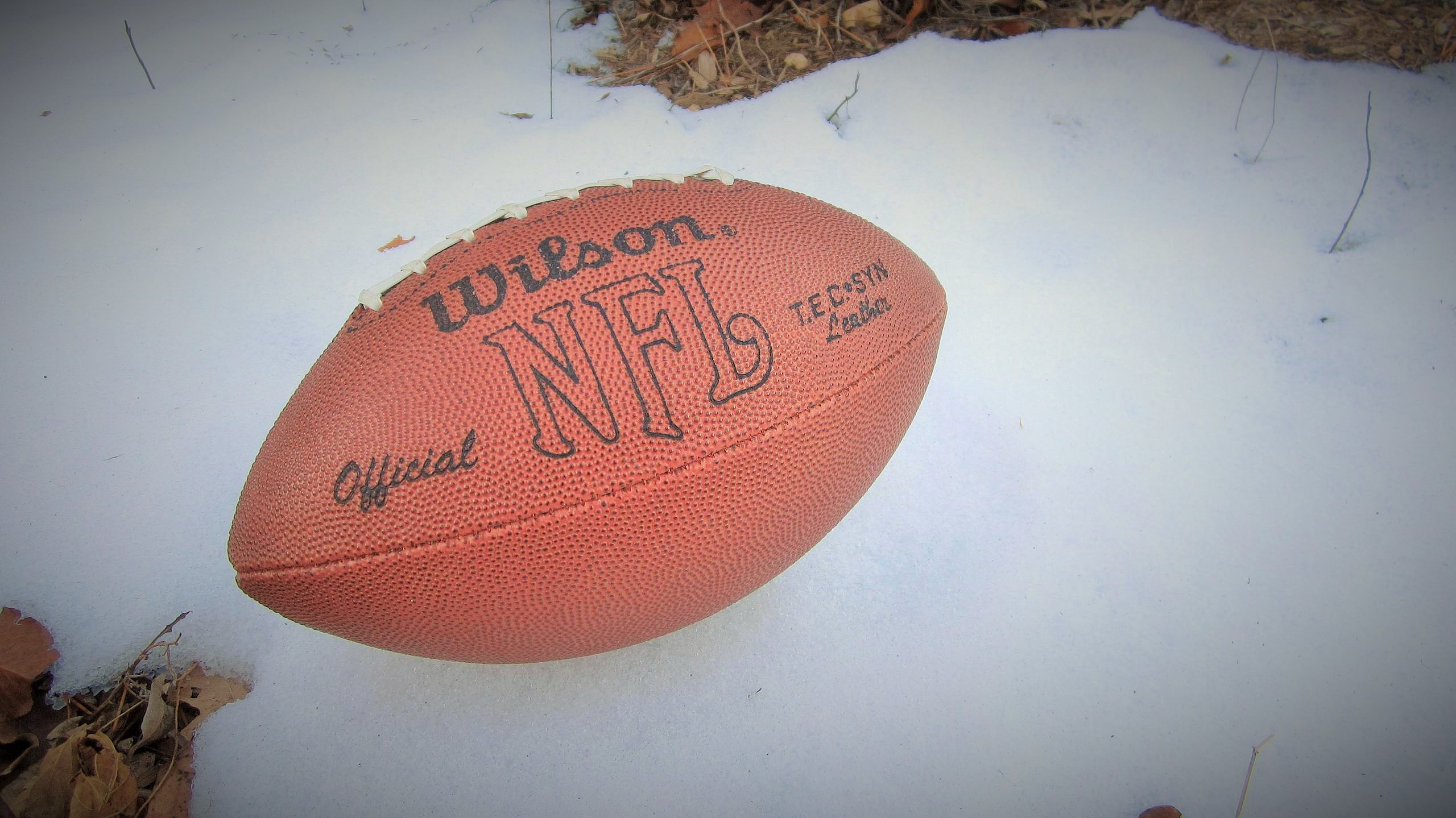 A football in snow.