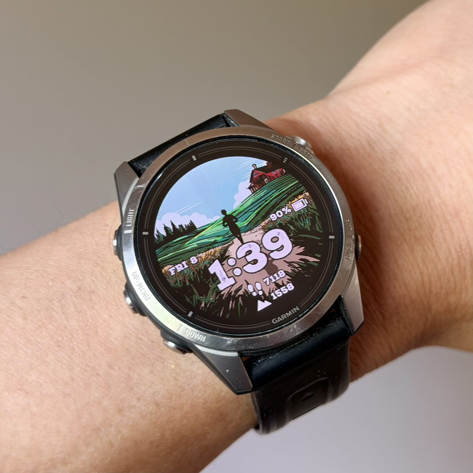 Garmin's Trail Runner watch face from the ConnectIQ app.