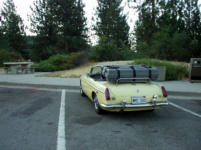 Just two hours (Mile 140) after commencing the 1140-mile drive from Stockton, CA to Fort Collins, CO, we stopped for a little breather.  Goldie was still doing great.