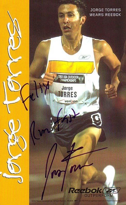 An autographed print of Jorge Torres.