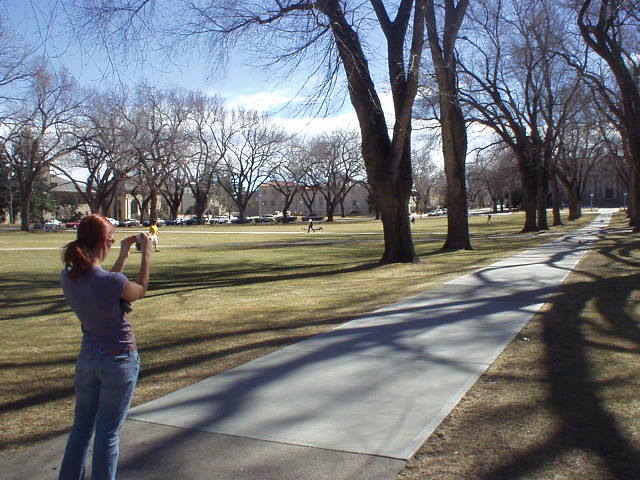 It was clearly T-shirt weather on this warm day at the CSU campus.