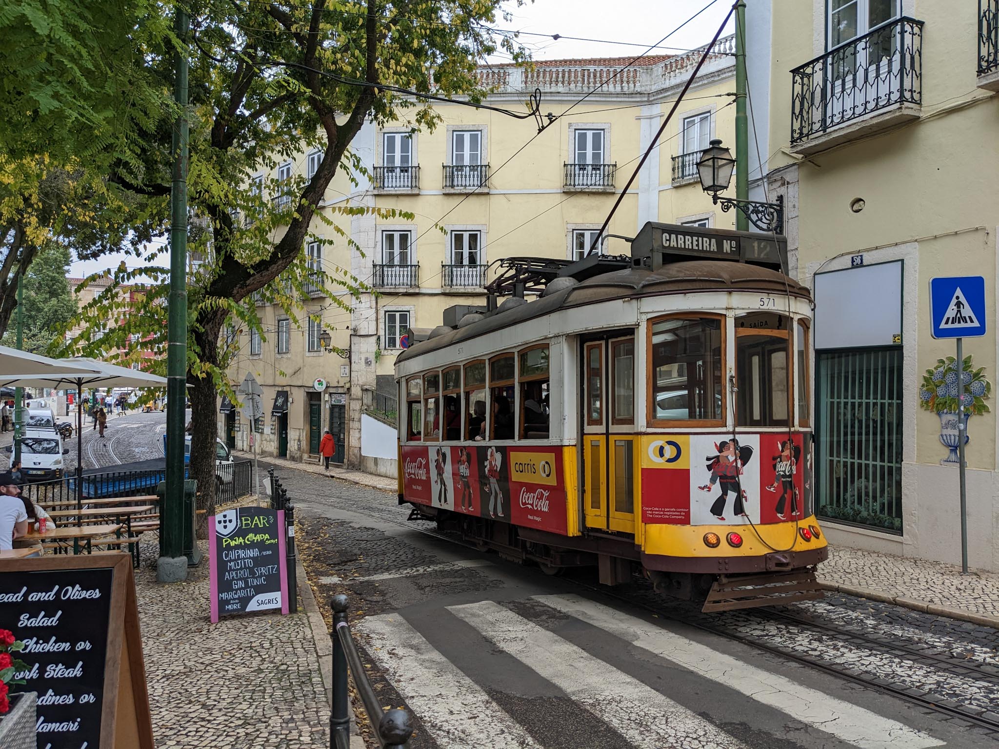 A cable car in Alfama.