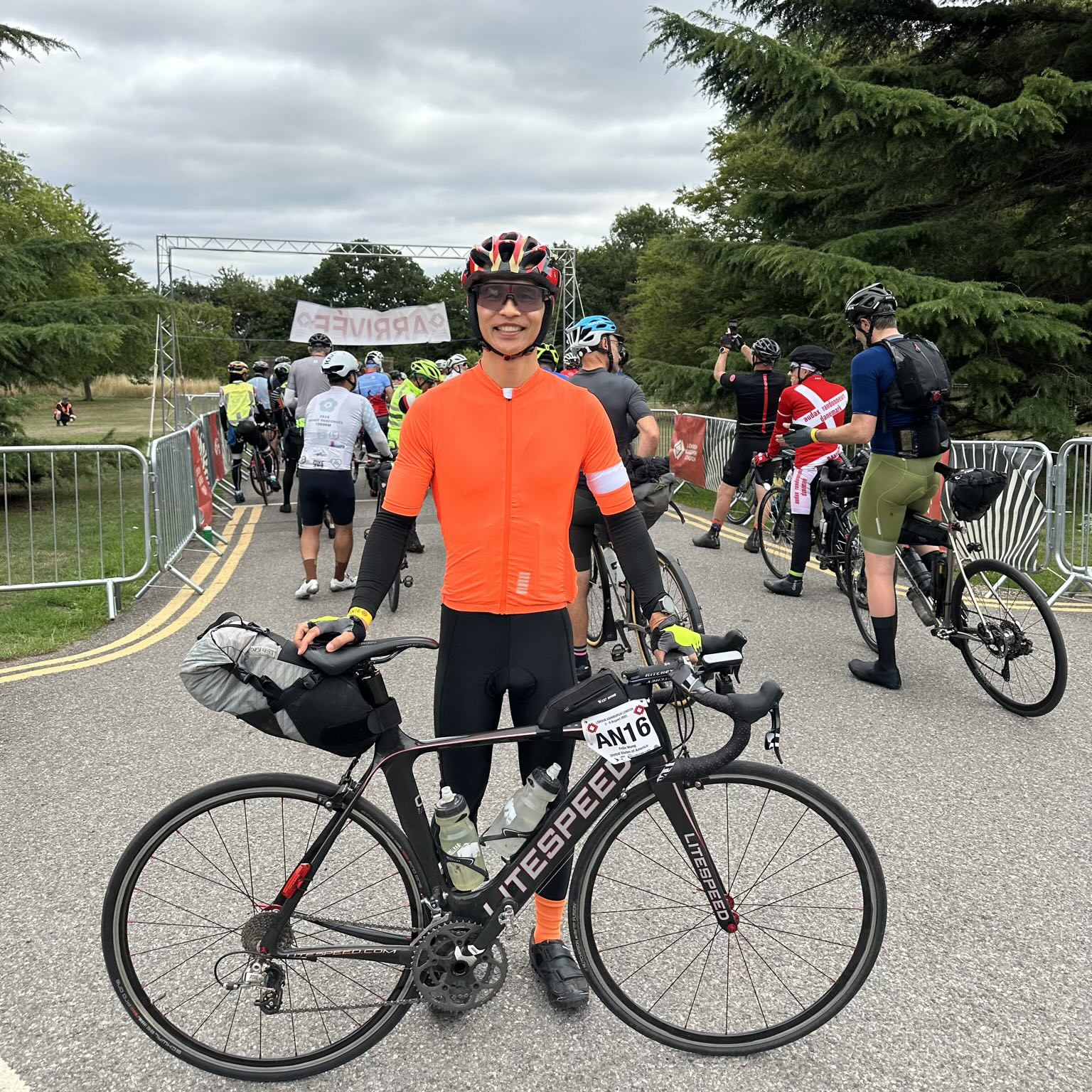 Felix Wong at the start of the 2025 London-Edinburgh-London event, starting in the 1:45 p.m. wave. Felix Wong at the start of the 2025 London-Edinburgh-London event, starting in the 1:45 p.m. wave.