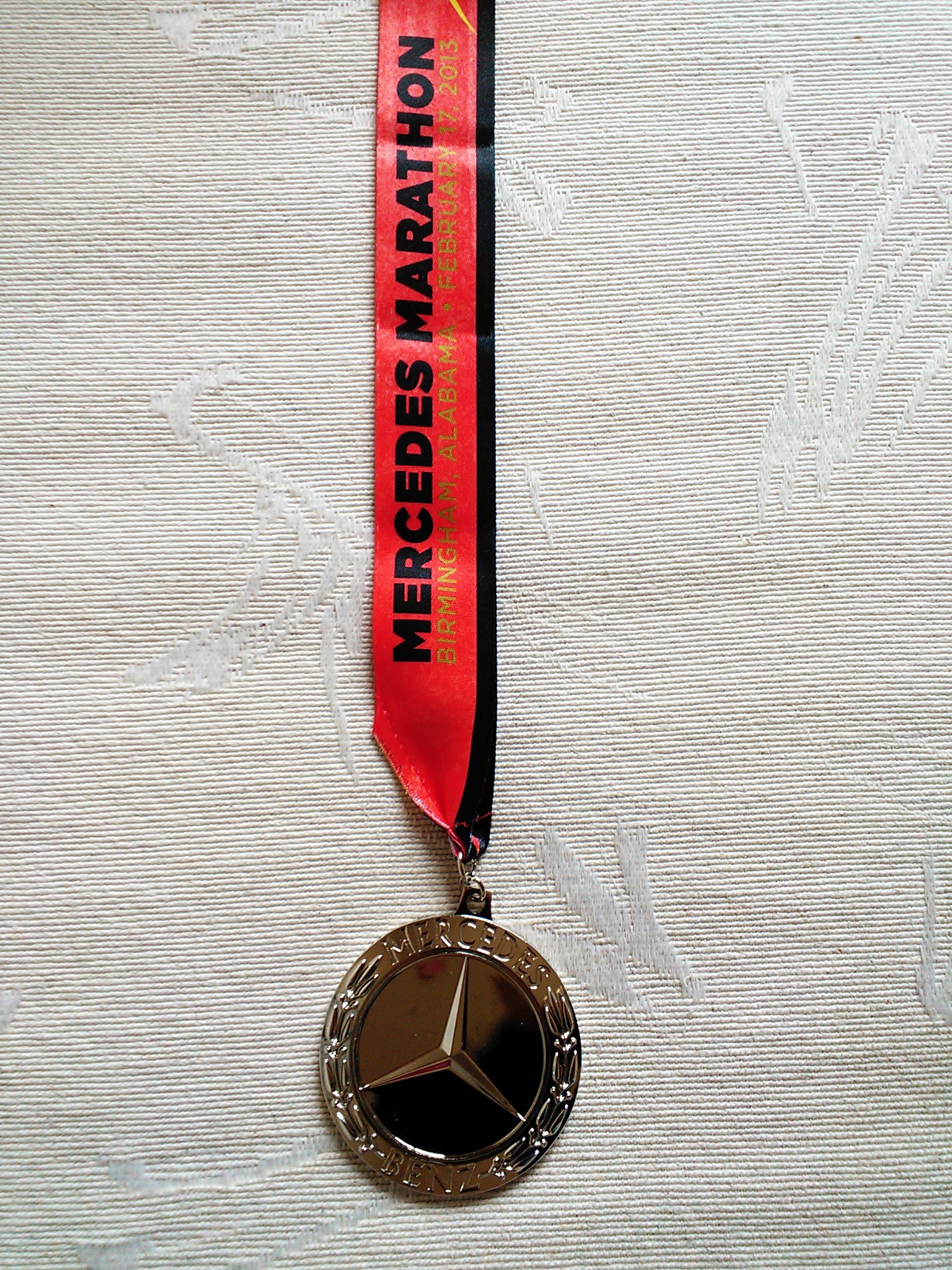 The medal for the Mercedes Marathon was Mercedes quality.