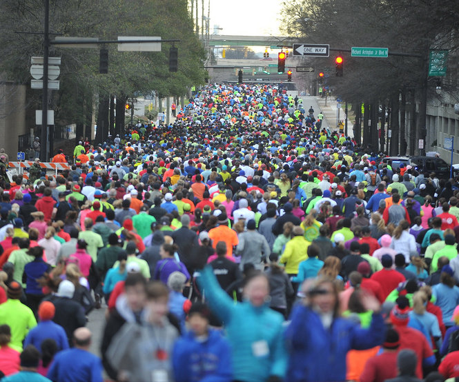 The start of the Mercedes Marathon in Birmingham, Alabama.