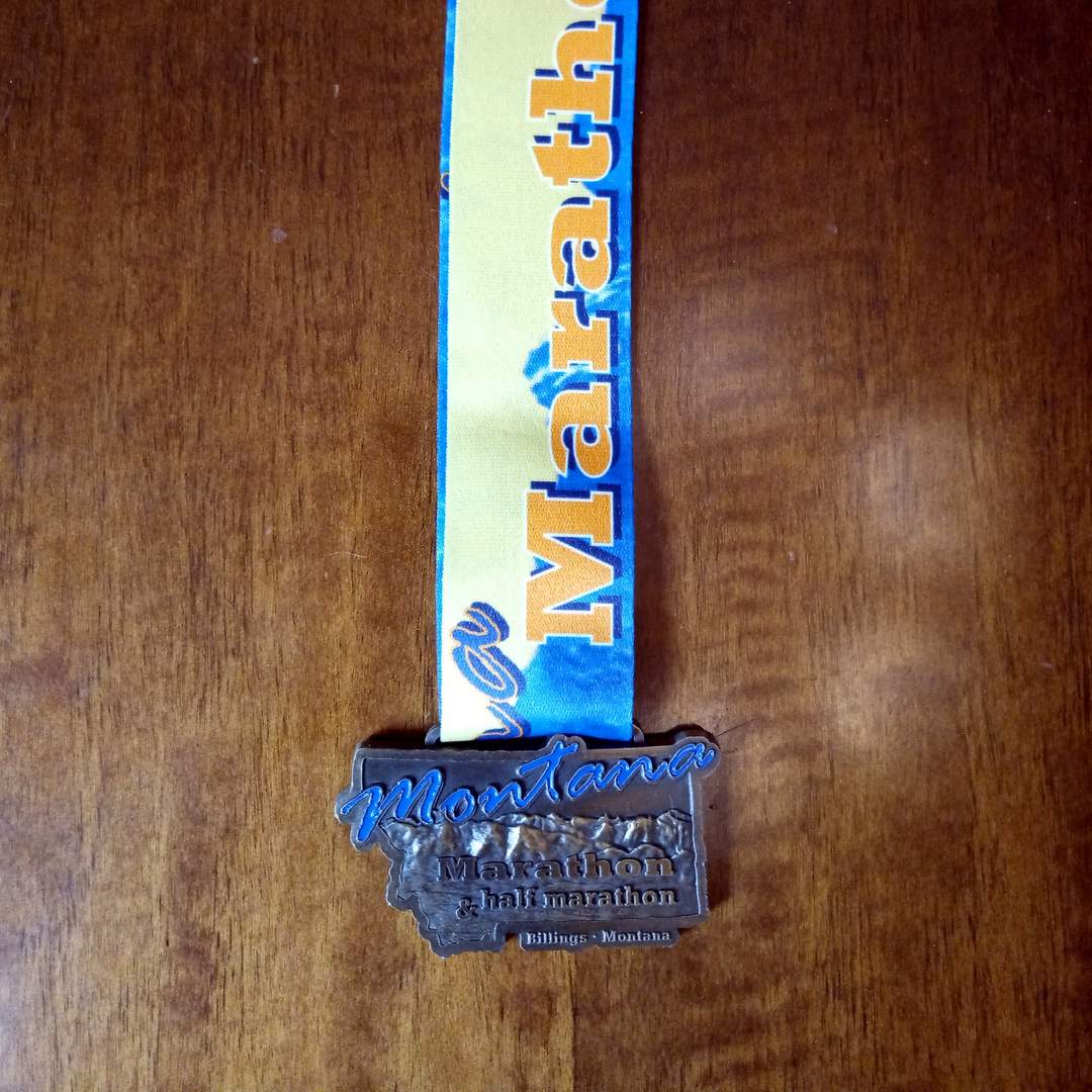 medal for the Montana Marathon, Billings