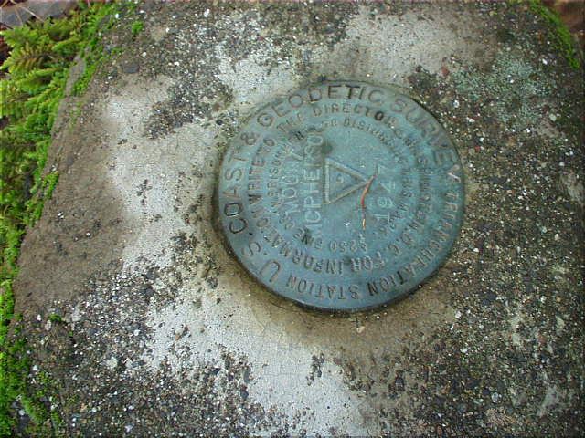 The note was by this marker of the U.S. Coast and Geodedic Survey, denoting the summit.