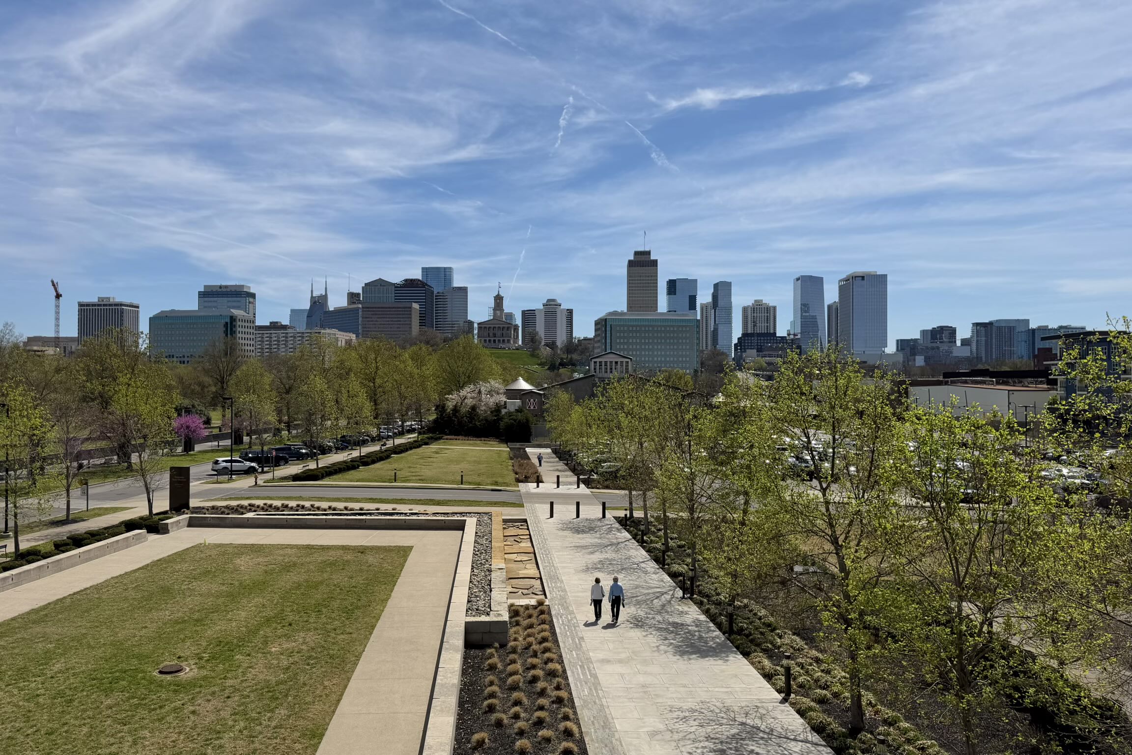 The view of the Nashville skyline from the Tennessee State Museum.