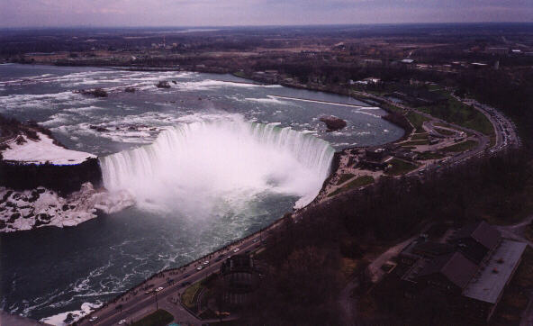 The Canadian Falls viewed from the top of the Skylon Tower.