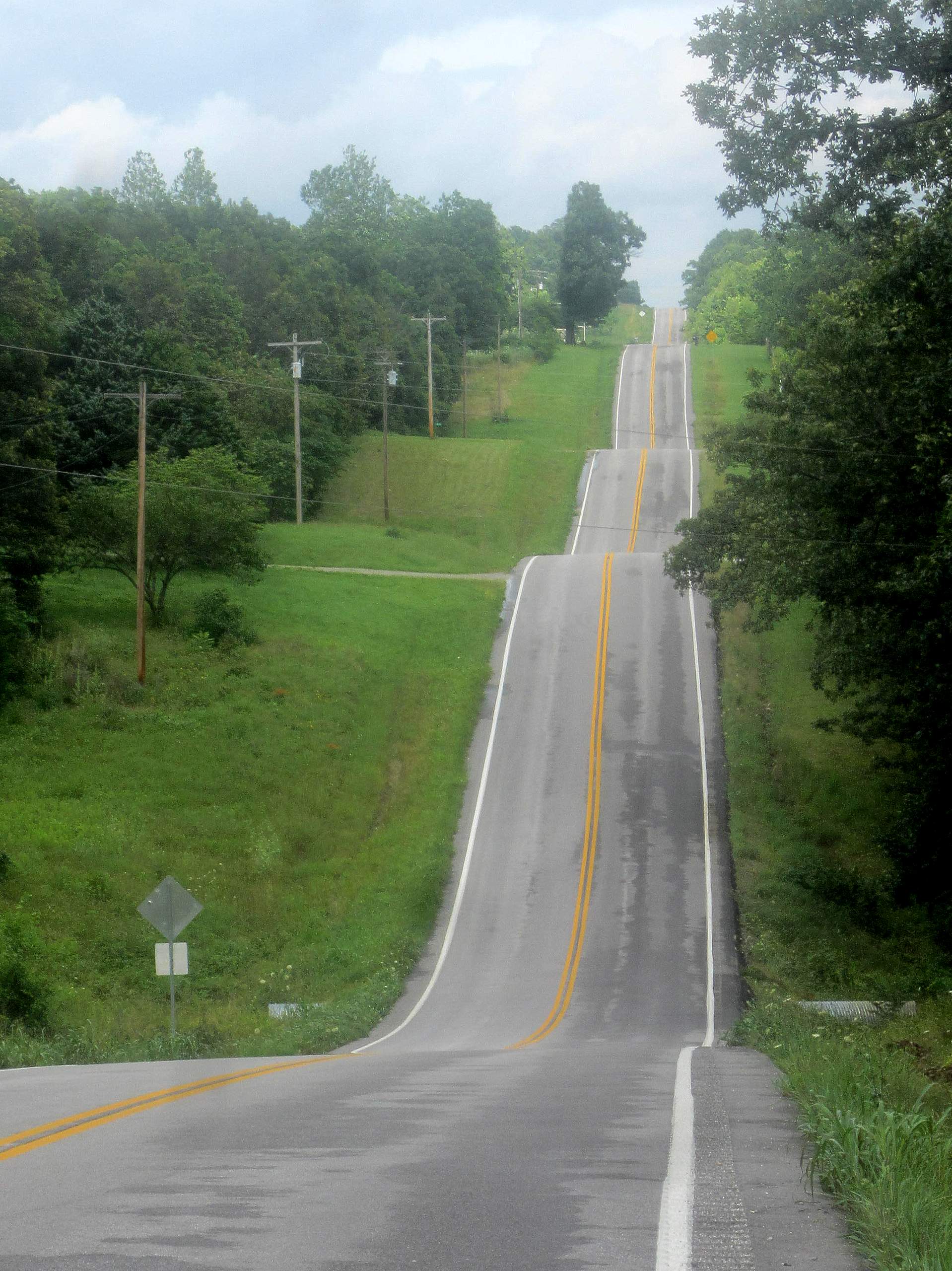 Roller coaster roads in the Ozark Hills.