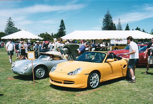 Old is New Again: 2001 Porsche Boxster with a 50s Porsche 550 Spyder.