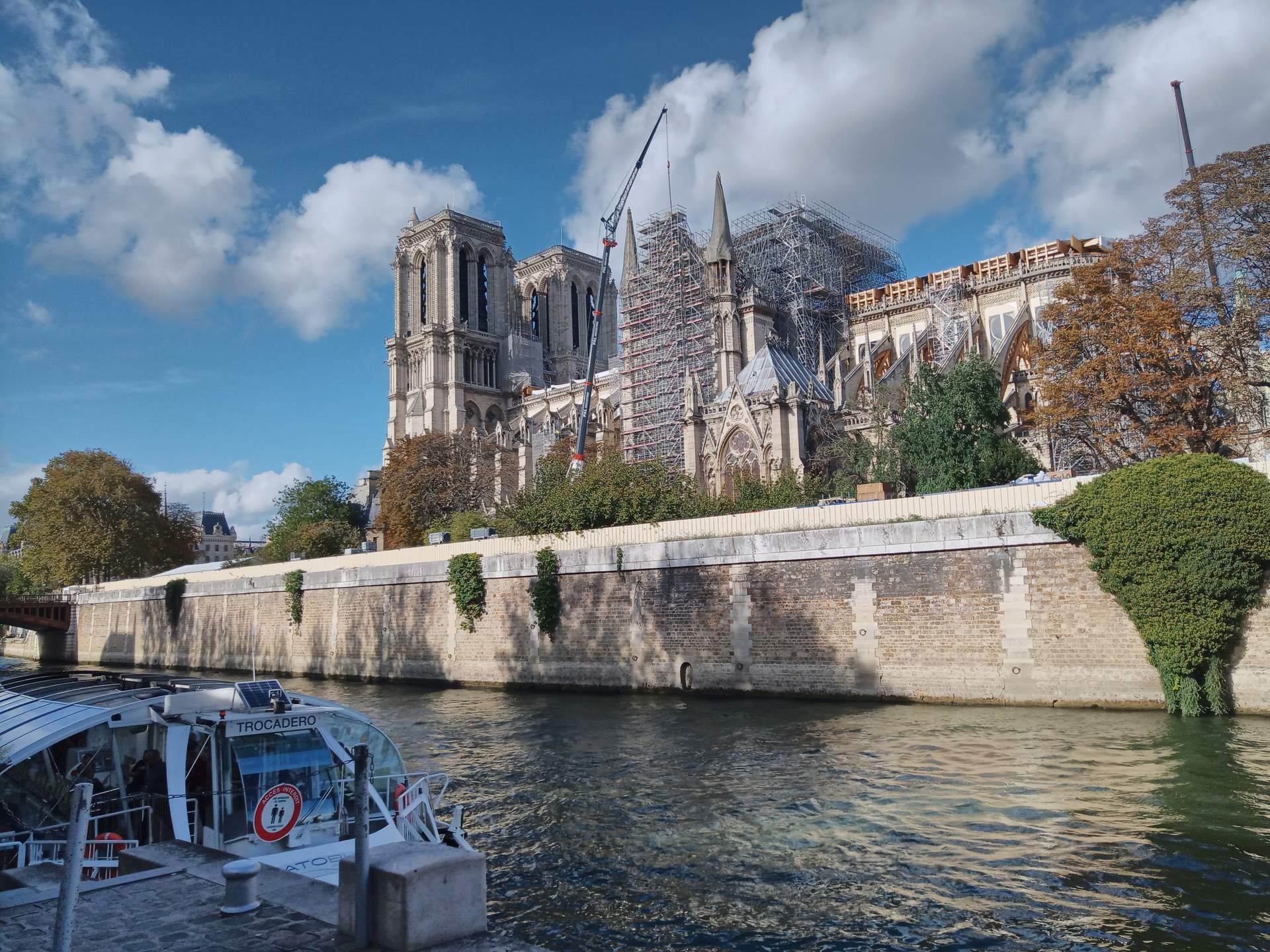 The Notre Dame is under repair for the next few years due to the fire that engulfed its spire in April 2019.