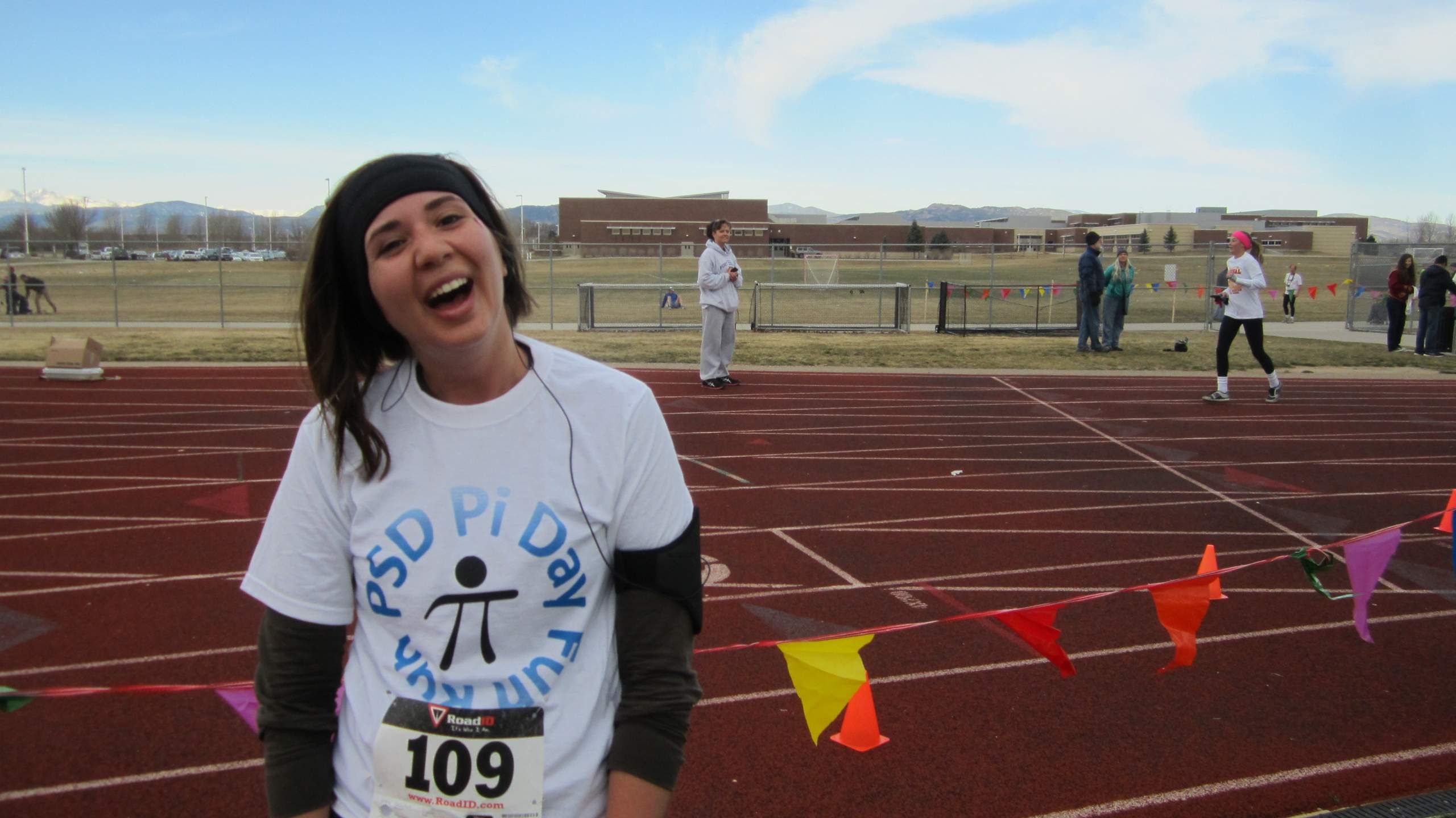 Diana after a great effort at the PSD Pi Day Fun Run 5k.