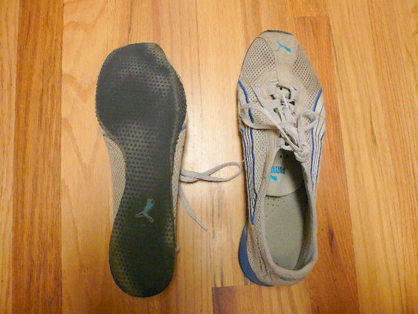 upside-down left Puma H-Street shoe, right-side-up right Puma H-Street shoe
