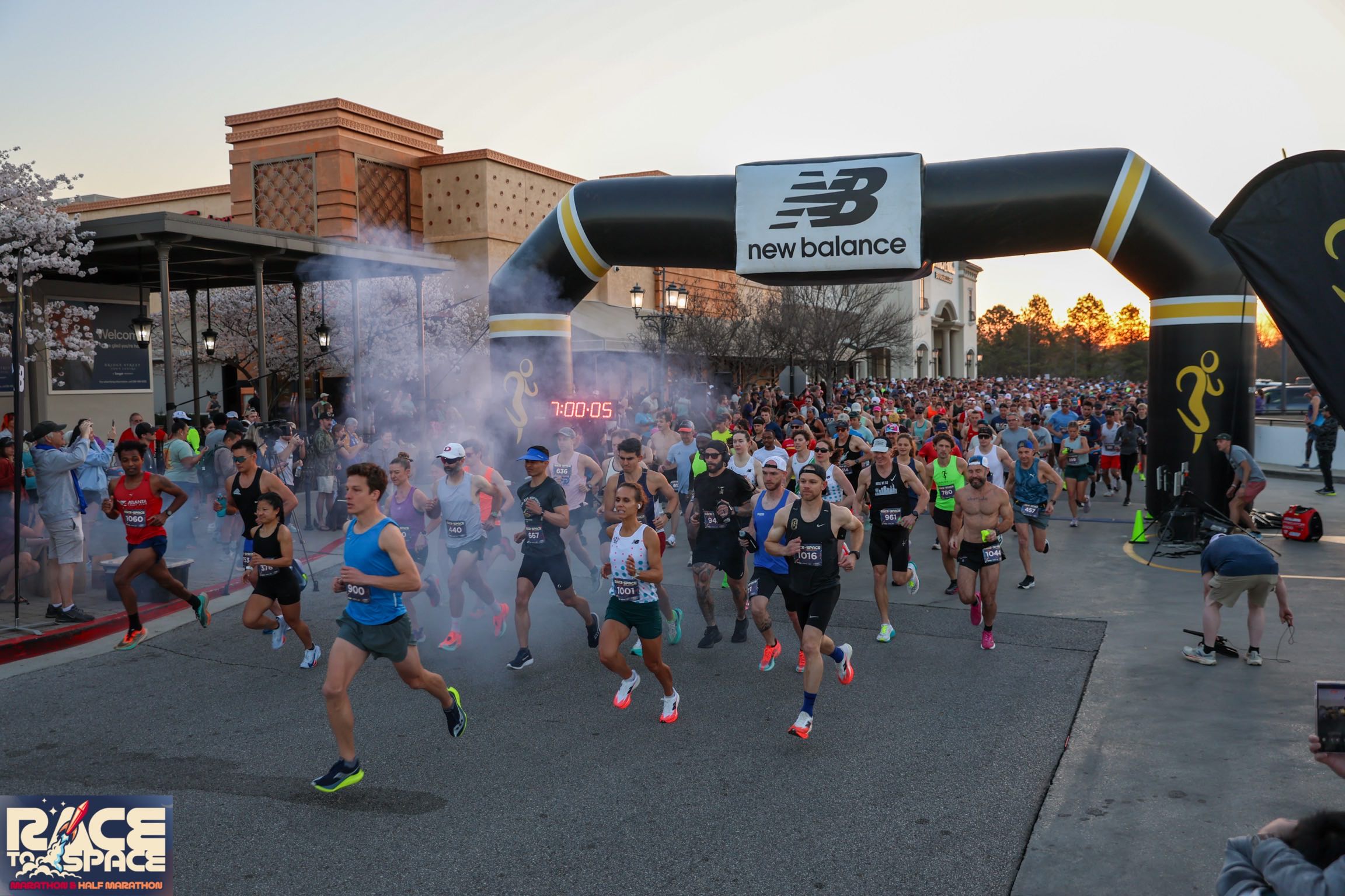 Starting the Race to Space in a cloud of smoke caused by a mini cannon.
