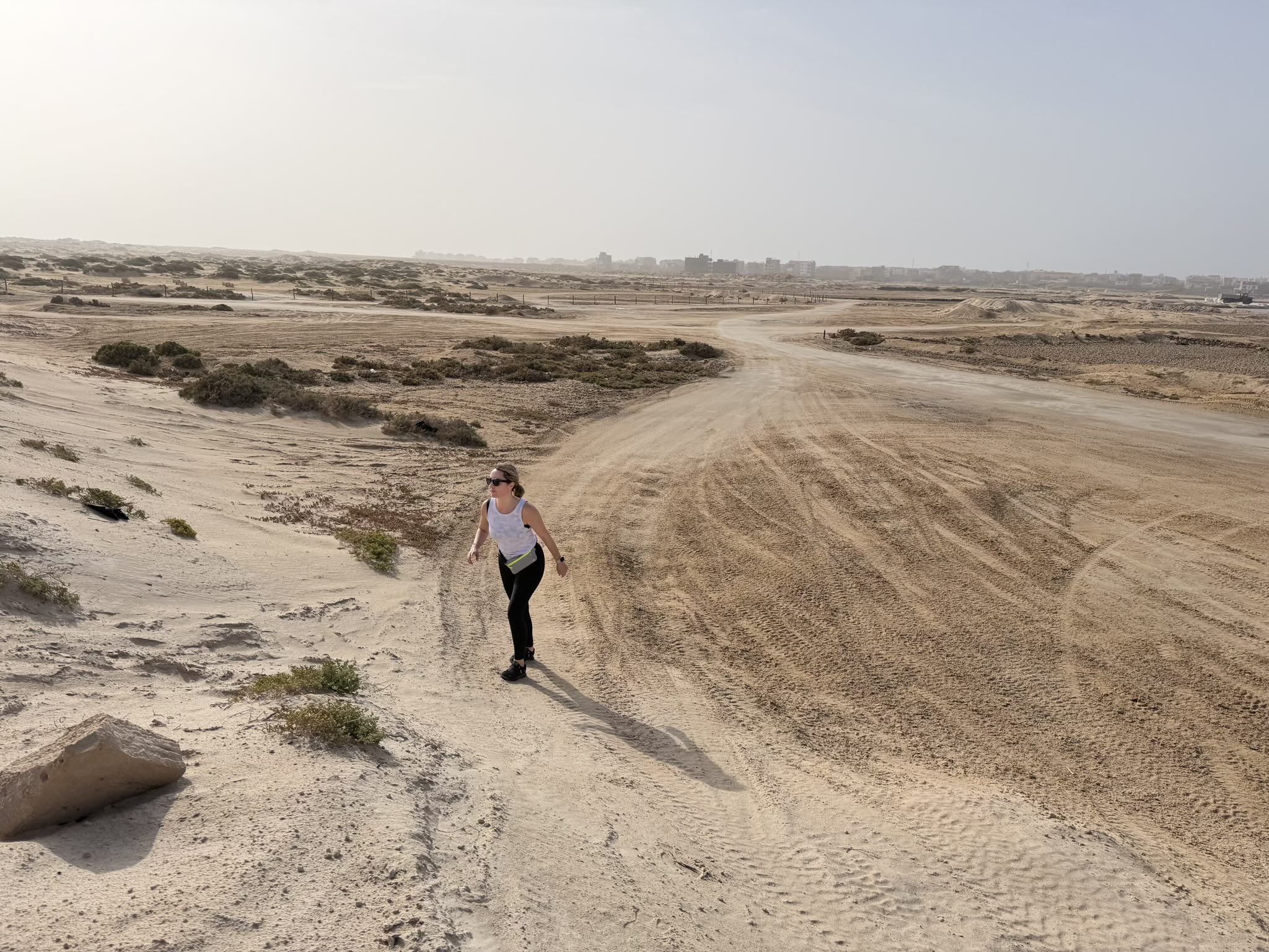 Andrea during our 10K run from Santa Mariato to Kite Beach and back.