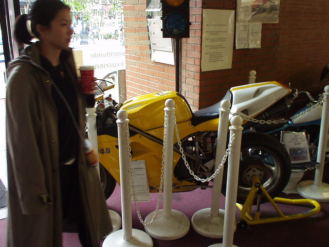 Peggy again, after checking out the very cool Ducati 748.
