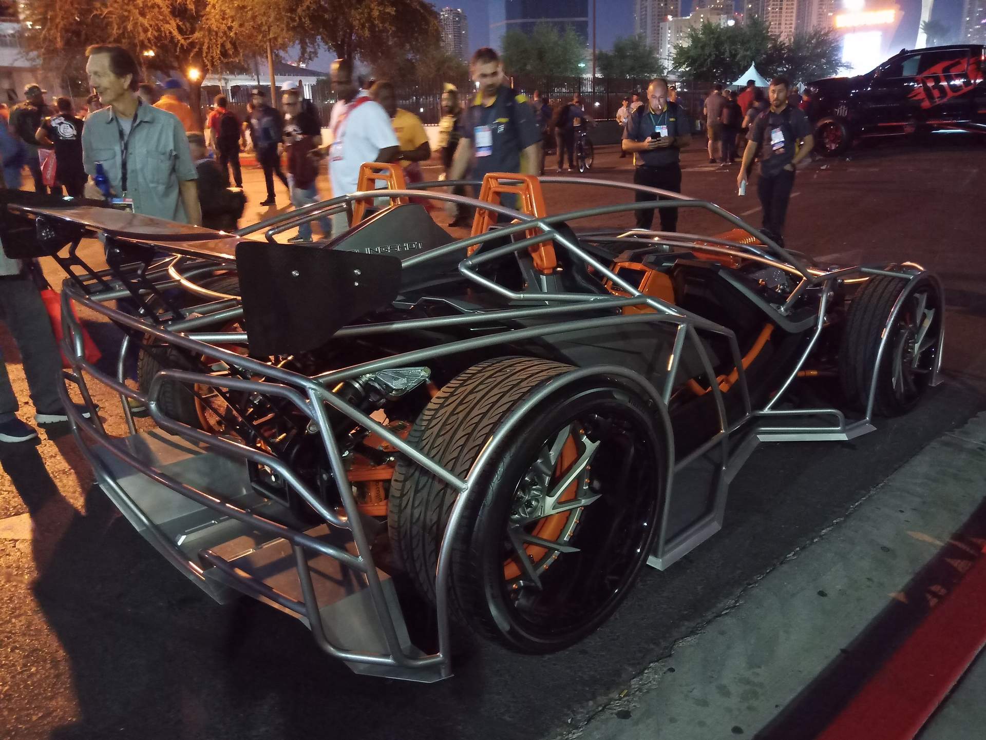 This appeared to be a highly modified Polaris Slingshot with a tube frame meant to look like a C7 Corvette.