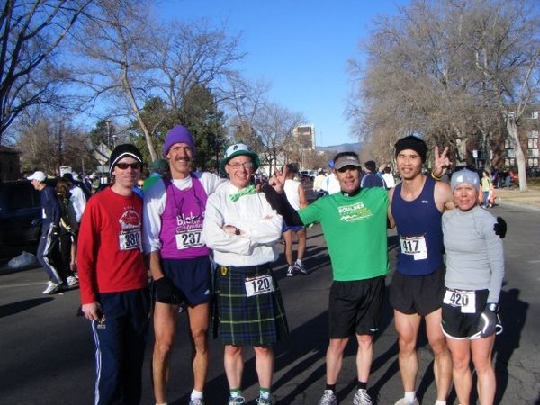Our team (or at least part of) at the finish: Dan, Bob, Scott, Eddie, Felix, and Tina.